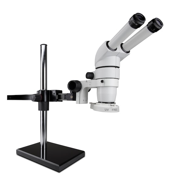 20 Degree Head Stereo Zoom Microscope With Compact LED Ring On Gliding Stand